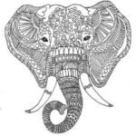 Mandala Tête Eléphant Coloriage animaux gratuit - iColorify.com