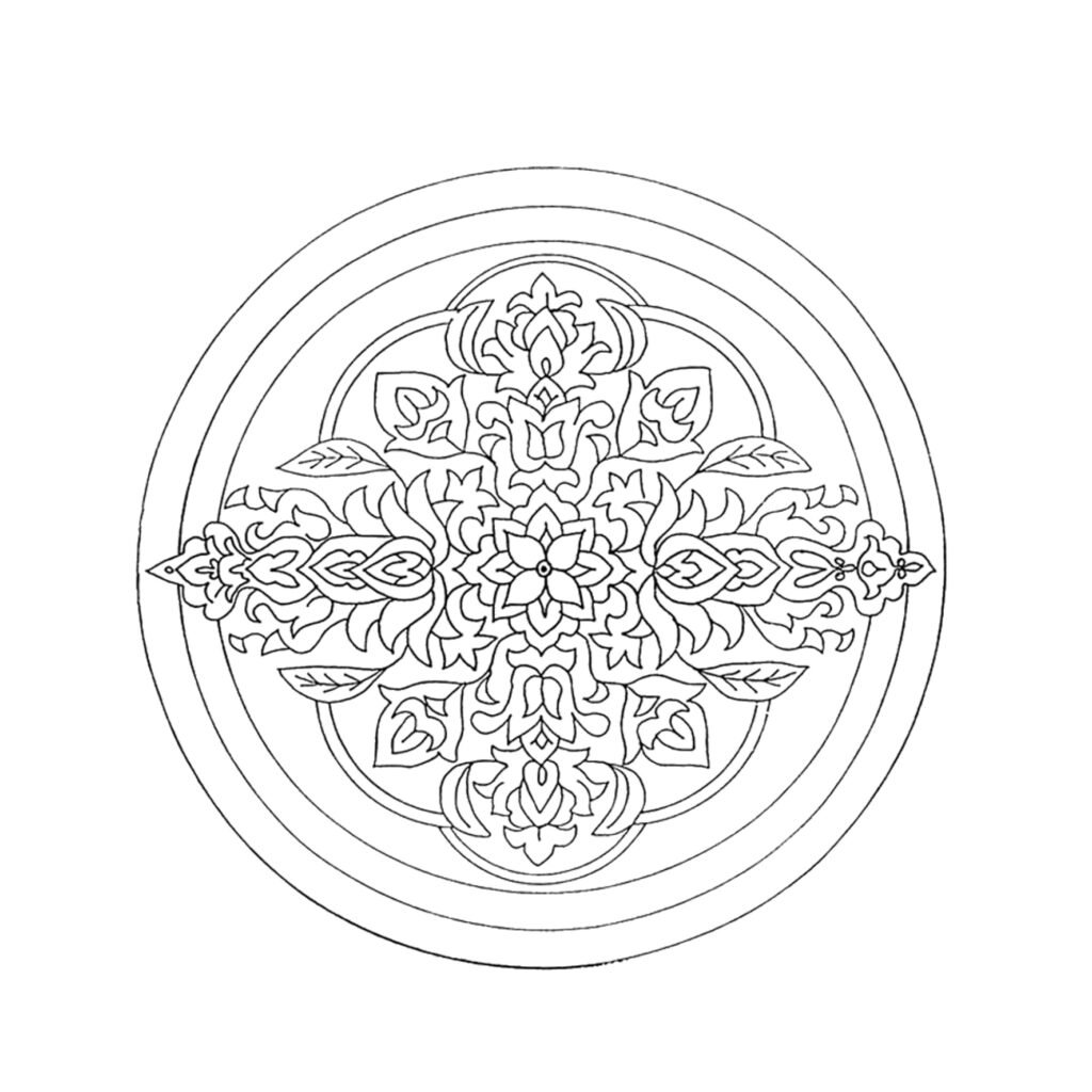 Mandala Forme Circulaire, Des Coloriage anti-stress, des dessins Haute Définition Pattern sur iColorify.com