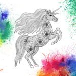 Mandala Licorne ou Unicorne des beaux Coloriages Anti-stress un Dessin haute qualité - iColorify