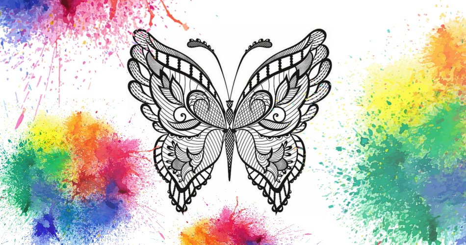 Mandala Papillon un Coloriage anti-stress Dessin haute qualité - Tatouage - iColorify