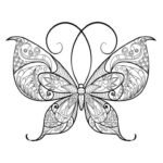 Mandala Papillon un Coloriage anti-stress Dessin haute qualité - Tatouage - zentagle