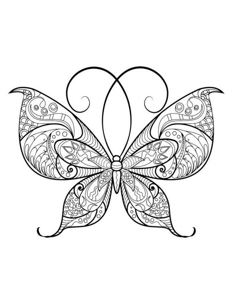 Mandala Papillon un Coloriage anti-stress Dessin haute qualité - Tatouage - zentagle