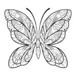 Mandala Papillon un Coloriage anti-stress Dessin haute qualité - Tatouage - iColorify