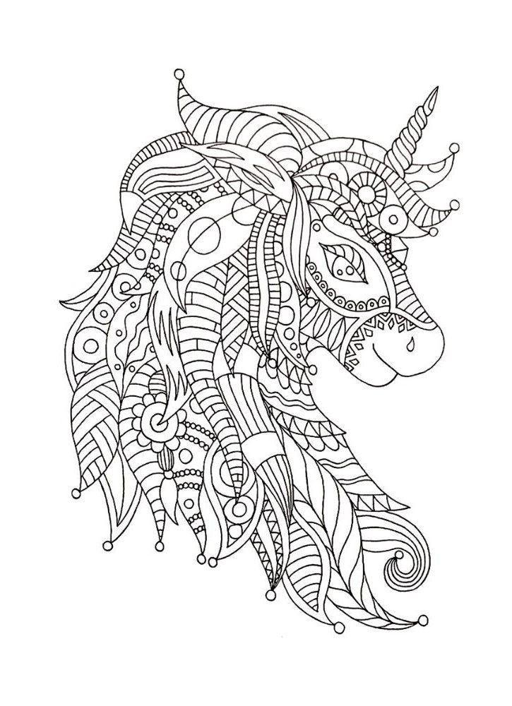 Coloriage Unicorne - des beaux Coloriages Anti-stress un Dessin Licorne haute qualité - iColorify