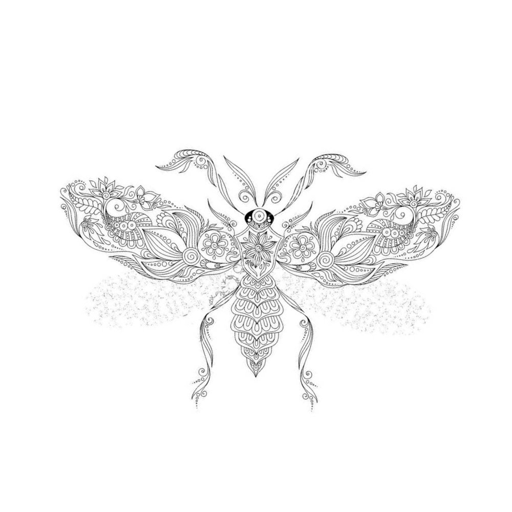 Coloriage Abeille Mandala Abeille, un dessin insecte anti-stress gratuit à imprimer sur iColorify.com