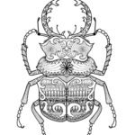 Coloriage Scarabée, Mandala Scarabée Gratuit, tatouage insecte, dessin anti-stress à imprimer sur iColorify.com
