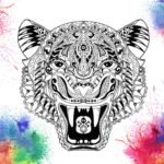 Mandala Tigre Dessin anti-stress Coloriage Tête de tigre gratui à imprimer - sur coloriage-dessin-mandala.com