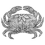 Mandala Crabe un Coloriage crabe, dessin tourteau anti-stress gratuit à imprimer, un tatouage haute définition sur iColorify.com