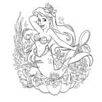 Coloriage Ariel La Petite Sirène- Princesse Disney - Coloriage facile pour enfant sur iColorify.com