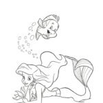 Coloriage Ariel La Petite Sirène- Princesse Disney - Coloriage facile pour enfant sur iColorify.com