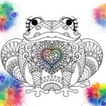 Coloriage Mandala Grenouille gratuit, mandala frog, un dessin grenouille, Des Mandalas Animeaux à imprimer sur iColorify.com